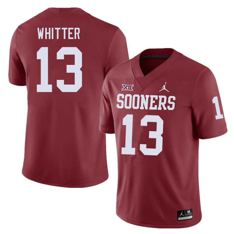 Men #13 Shane Whitter Oklahoma Sooners College Football Jerseys Sale-Crimson - Click Image to Close